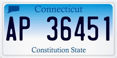 CT license plate AP36451