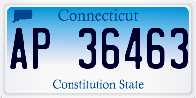 CT license plate AP36463
