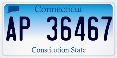 CT license plate AP36467