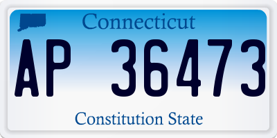 CT license plate AP36473