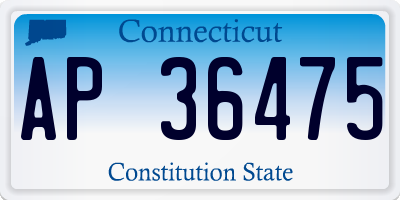 CT license plate AP36475