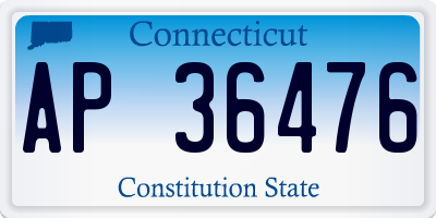 CT license plate AP36476