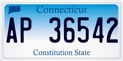 CT license plate AP36542