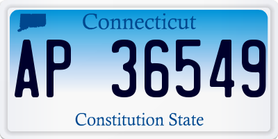 CT license plate AP36549