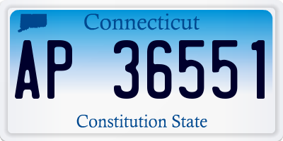 CT license plate AP36551