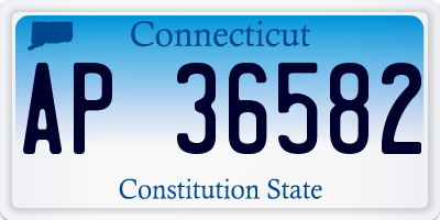 CT license plate AP36582