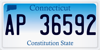 CT license plate AP36592
