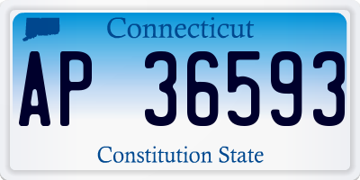 CT license plate AP36593