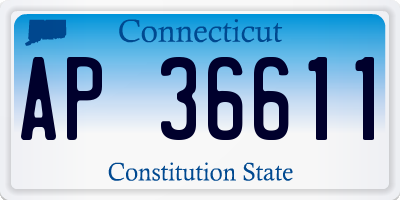 CT license plate AP36611
