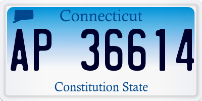 CT license plate AP36614
