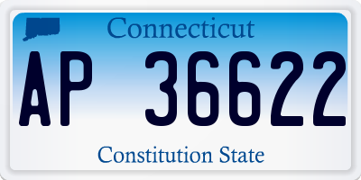CT license plate AP36622