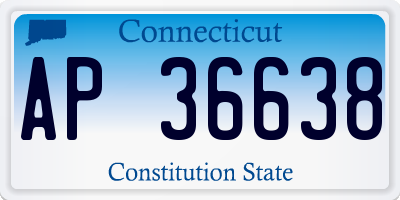 CT license plate AP36638