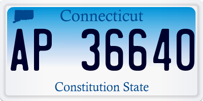 CT license plate AP36640