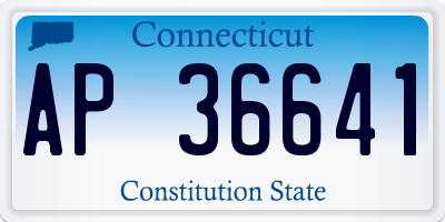 CT license plate AP36641