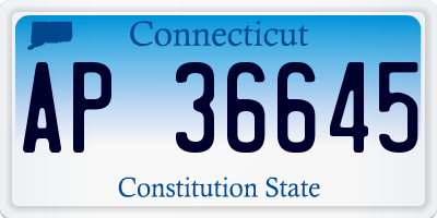 CT license plate AP36645