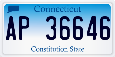 CT license plate AP36646