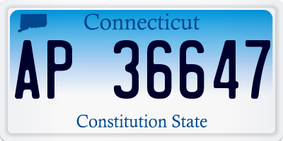 CT license plate AP36647