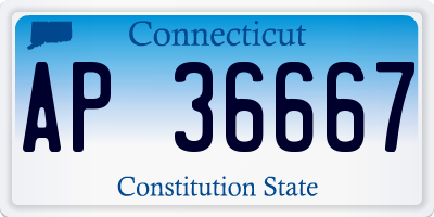 CT license plate AP36667