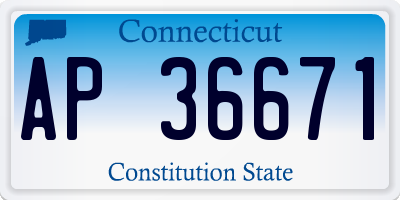 CT license plate AP36671