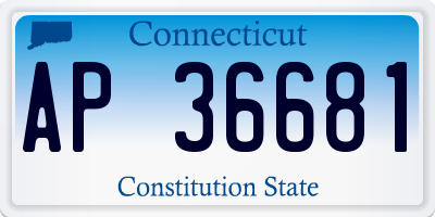 CT license plate AP36681