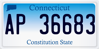 CT license plate AP36683