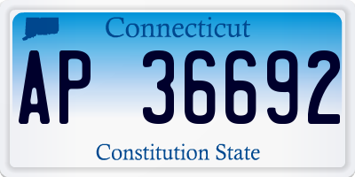 CT license plate AP36692