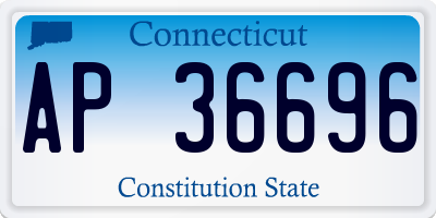 CT license plate AP36696
