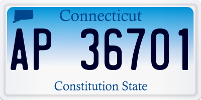 CT license plate AP36701