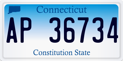 CT license plate AP36734