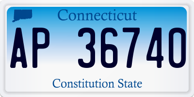 CT license plate AP36740