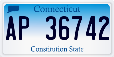 CT license plate AP36742