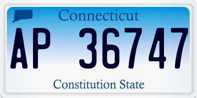 CT license plate AP36747