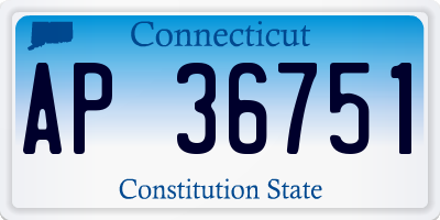 CT license plate AP36751