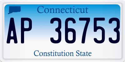 CT license plate AP36753