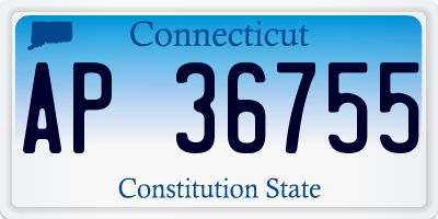 CT license plate AP36755