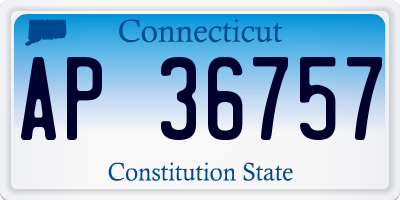 CT license plate AP36757
