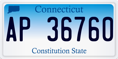 CT license plate AP36760