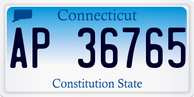 CT license plate AP36765