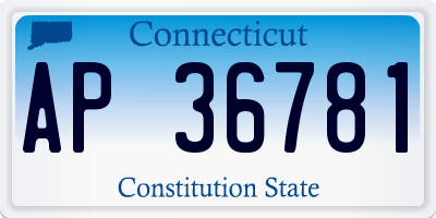 CT license plate AP36781