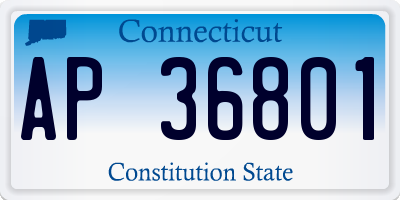 CT license plate AP36801