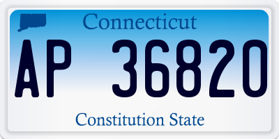 CT license plate AP36820
