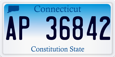 CT license plate AP36842