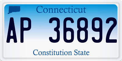 CT license plate AP36892
