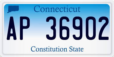 CT license plate AP36902