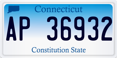 CT license plate AP36932
