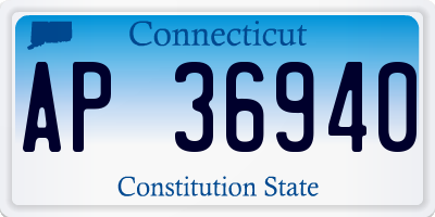 CT license plate AP36940