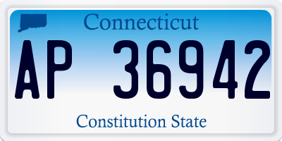 CT license plate AP36942