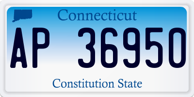 CT license plate AP36950