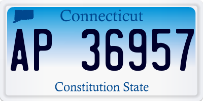 CT license plate AP36957