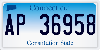 CT license plate AP36958